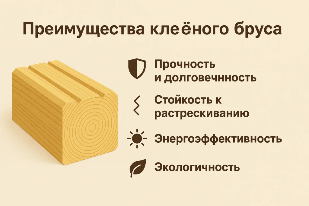 Преимущества клееного бруса