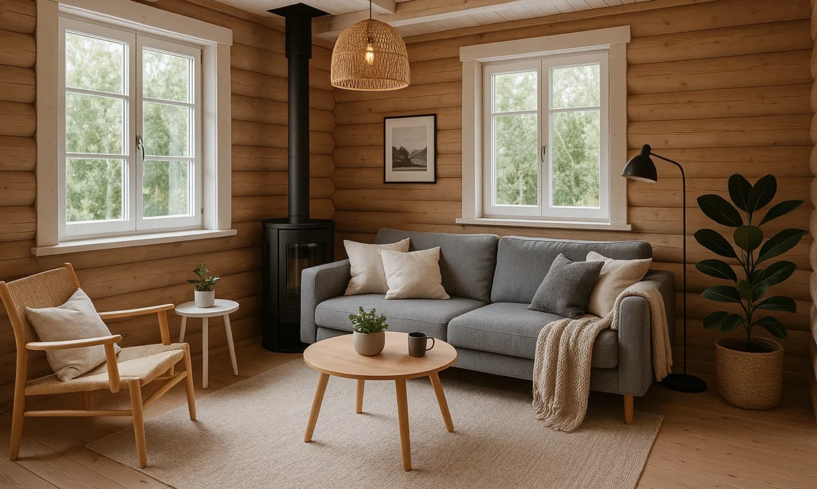 Скандинавский стиль в дачном доме из бруса